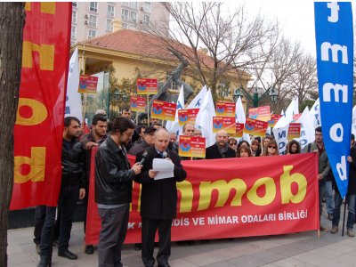 İŞ CİNAYETLERİNE KARŞI MÜCADELE GÜNÜNDE YAPILAN BASIN AÇIKLAMASINA KATILDIK