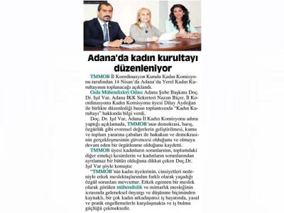 ADANA KADIN KURULTAYI DÜZENLENİYOR