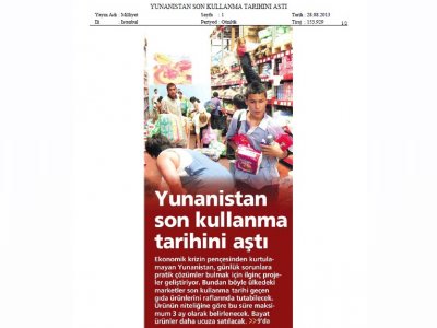 YUNANİSTAN SON KULLANMA TARİHİNİ AŞTIMİLLİYET GAZETESİ
