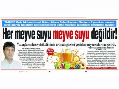 HER MEYVE SUYU MEYVE SUYU DEĞİLDİR