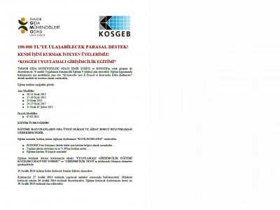 KOSGEB UYGULAMALI GİRİŞİMCİLİK EĞİTİMİ