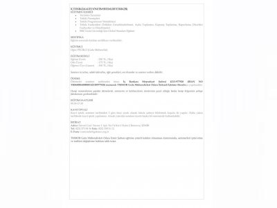 ISO22000&İÇ TETKİKÇİ EĞİTİMİ 45 NİSAN 2015