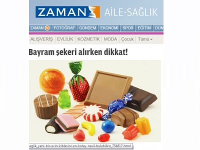 ZAMAN GAZETESİBAYRAM ŞEKERİ ALIRKEN DİKKAT