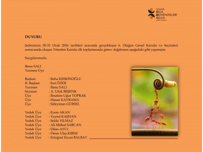 ŞUBE YÖNETİM KURULU GÖREV DAĞILIMINI YAPTI