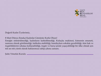 YAŞASIN 8 MART DÜNYA EMEKÇİ KADINLAR GÜNÜ