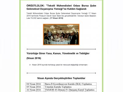 EBÜLTENNİSAN 2016 GIDAMO BURSA ŞUBESİ