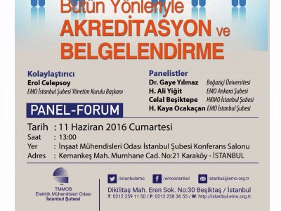 BÜTÜN YÖNLERİYLE BELGELENDİRME VE AKREDİTASYON PANELFORUM DUYURUSU