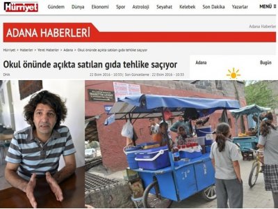 OKUL ÖNÜNDE AÇIKTA SATILAN GIDA TEHLİKE SAÇIYOR
