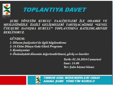 GENEL ÜYEŞUBE DANIŞMA KURULU TOPLANTISI