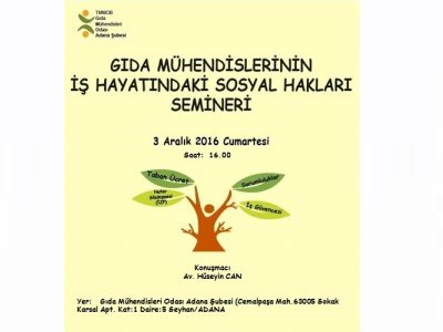 GIDA MÜHENDİSLERİNİN İŞ HAYATINDAKİ SOSYAL HAKLARI SEMİNERİ