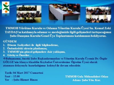 ŞUBE DANIŞMA KURULUGENEL ÜYE TOPLANTISI