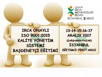 IRCA ONAYLI ISO 9001:2015 KALİTE YÖNETİM SİSTEMİ KYS DENETÇİBAŞ DENETÇİ EĞİTİMİ