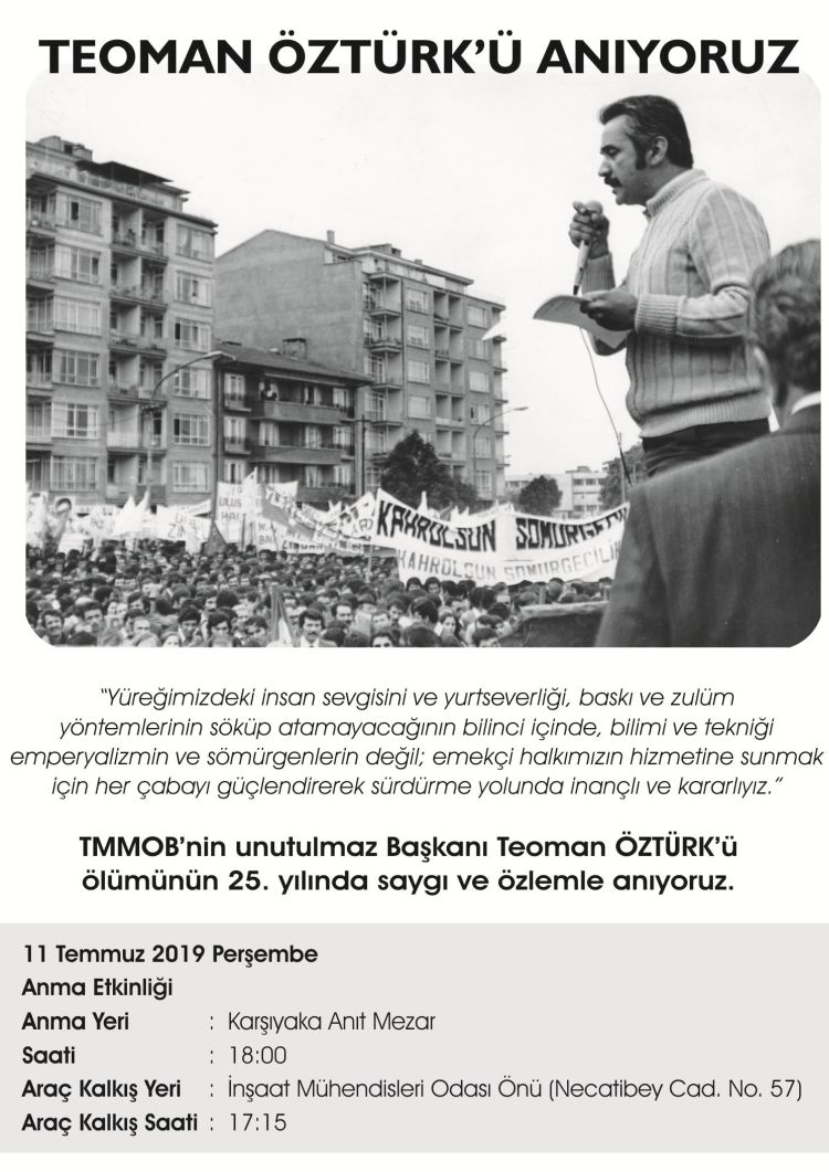TEOMAN ÖZTÜRK`Ü ANMA ETKİNLİĞİ