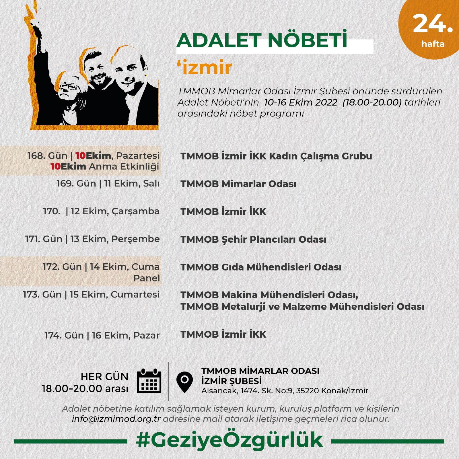 GEZİ İÇİN ADALET NÖBETİ 172 GÜN