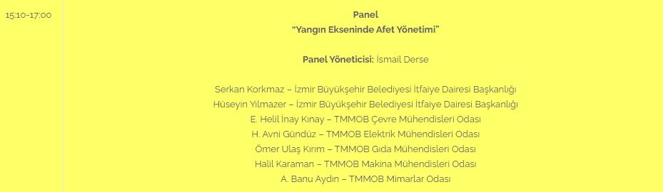 TMMOB YANGIN SEMPOZYUMU PANEL