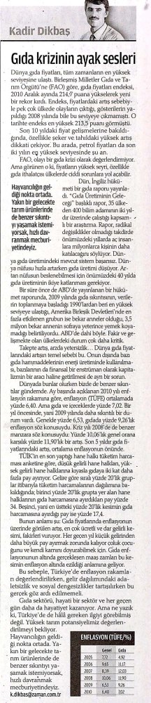 GIDA KRİZİNİN AYAK SESLERİ