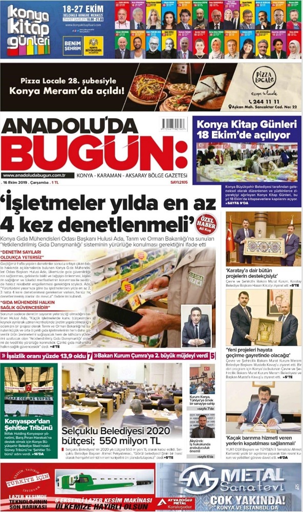 ANADOLU`DA BUGÜN GAZETESİ İŞLETMELER YILDA EN AZ DÖRT KEZ DENETLENMELİ