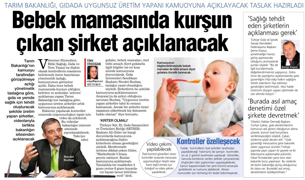 BEBEK MAMASINDA KURŞUN ÇIKAN ŞİRKET AÇIKLANACAK