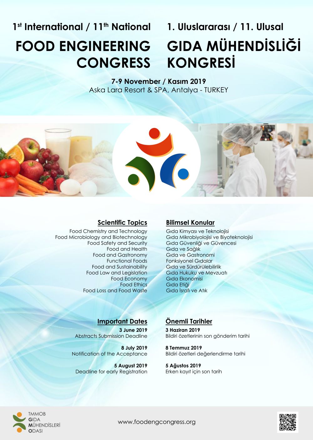 1ULUSLARARASI 11 ULUSAL GIDA MÜHENDİSLİĞİ KONGRESİDUYURU