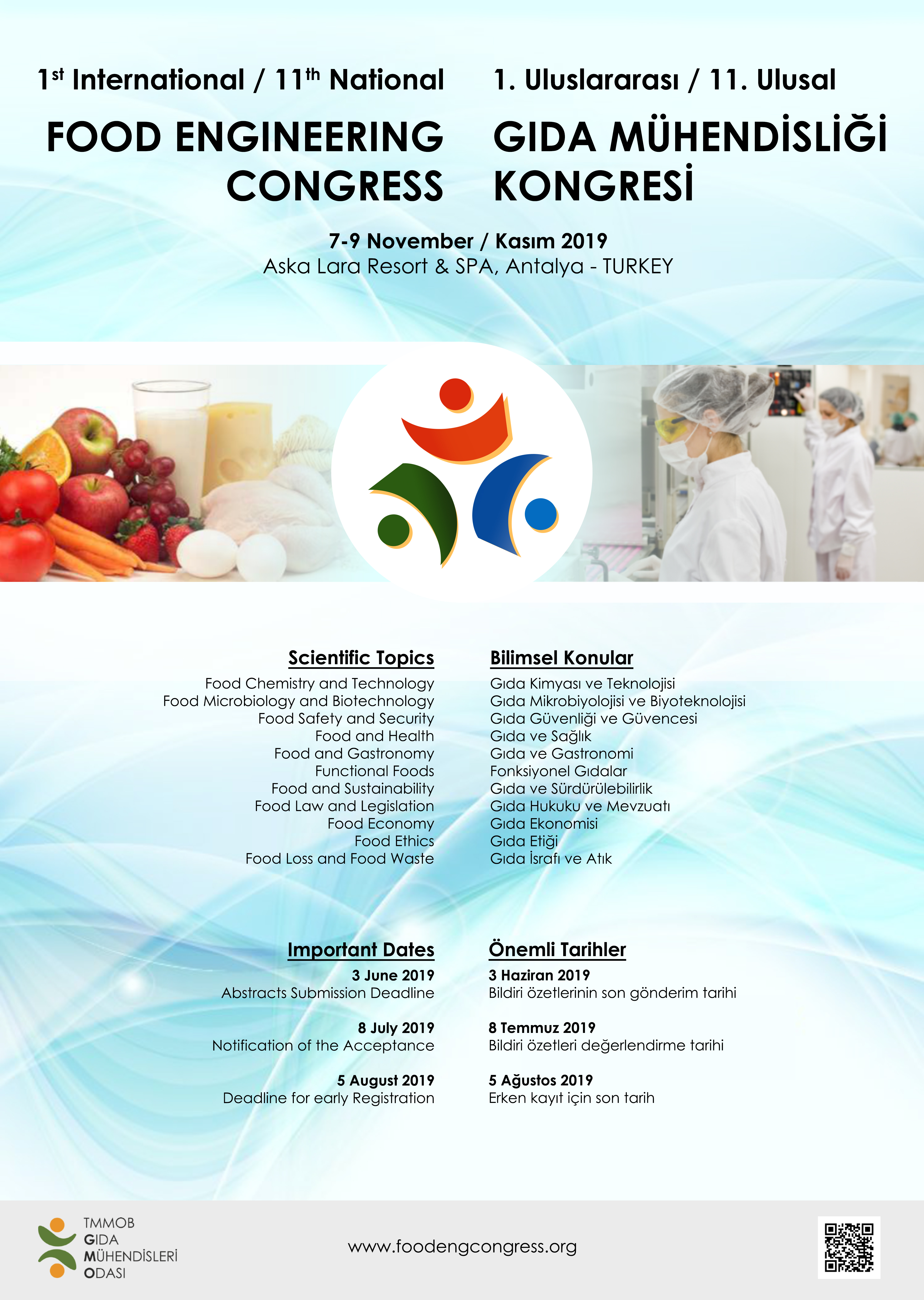 1ULUSLARARASI 11 ULUSAL GIDA MÜHENDİSLİĞİ KONGRESİDUYURU