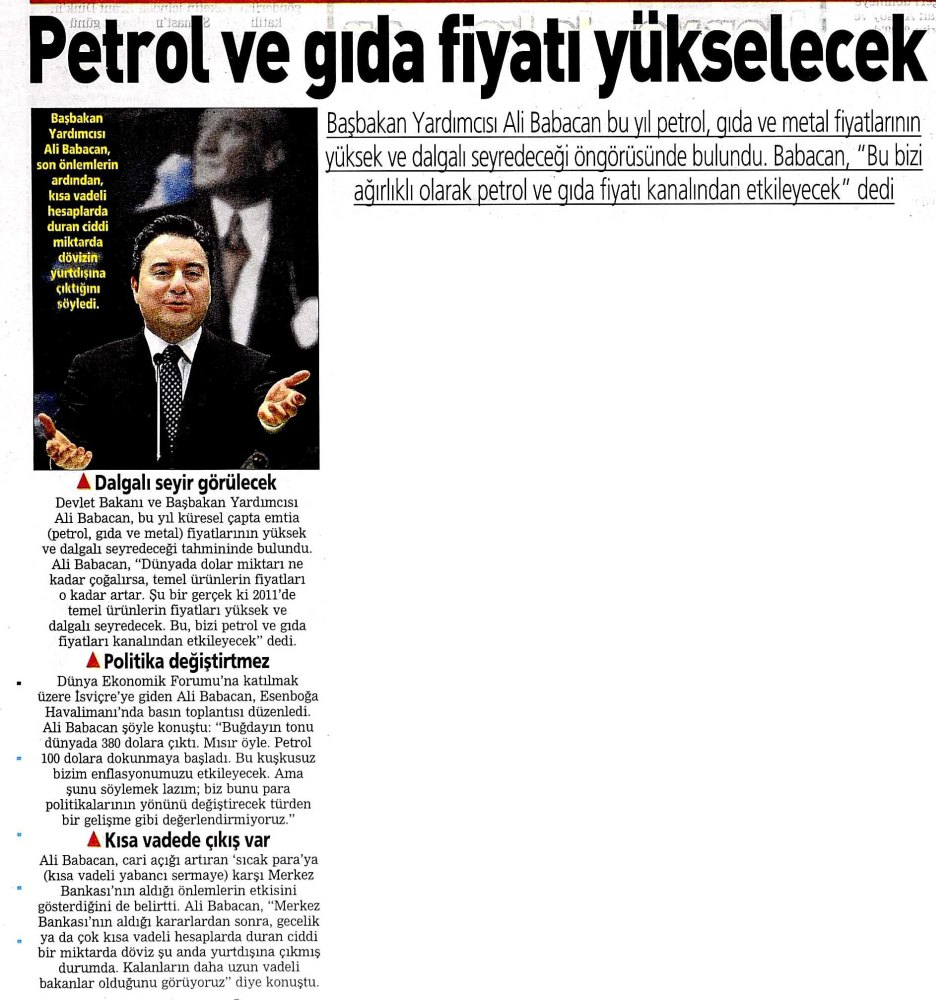 PETROL VE GIDA FİYATI YÜKSELECEK