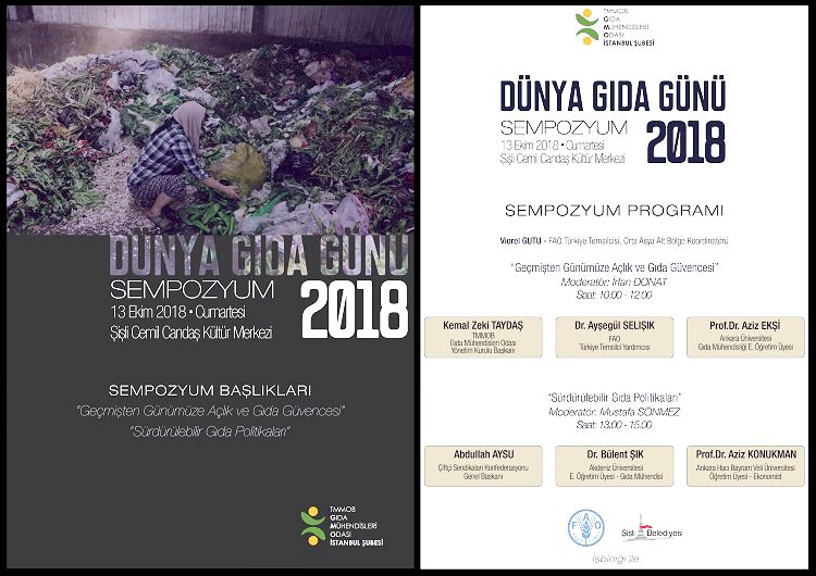 İSTANBUL ŞUBEMİZİN DÜZENLEDİĞİ DÜNYA GIDA GÜNÜ SEMPOZYUMU`NA KATILDIK 